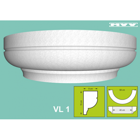 Капител / База VL 1 - 9x15 см