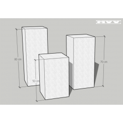 Квадратни плътни коктейлни / парти масички - 3 броя