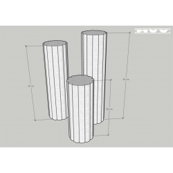 Плътни коктейлни / парти масички тип цвете - 3 броя