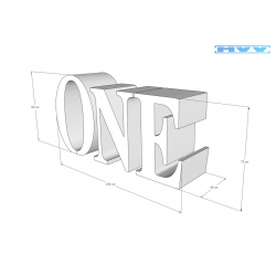 Надпис One - маса