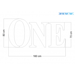 Надпис One - маса